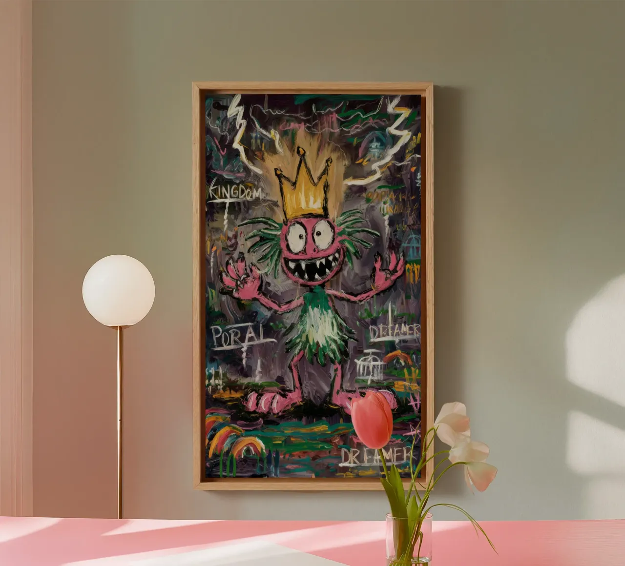 Grillig Koninklijk Wezen canvas met Baklijst van Muse Fragments