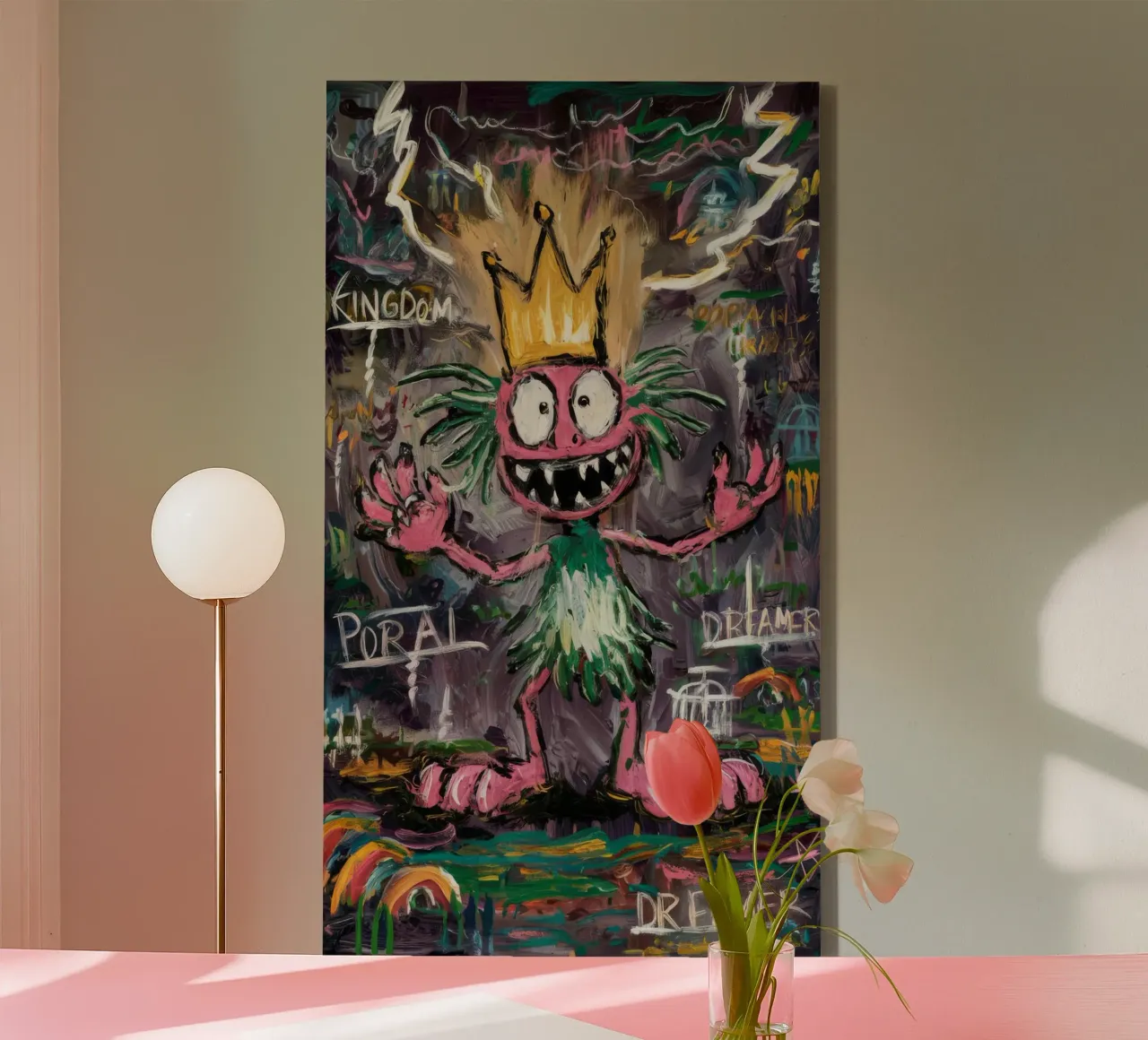 Grillig Koninklijk Wezen canvas met Baklijst van Muse Fragments