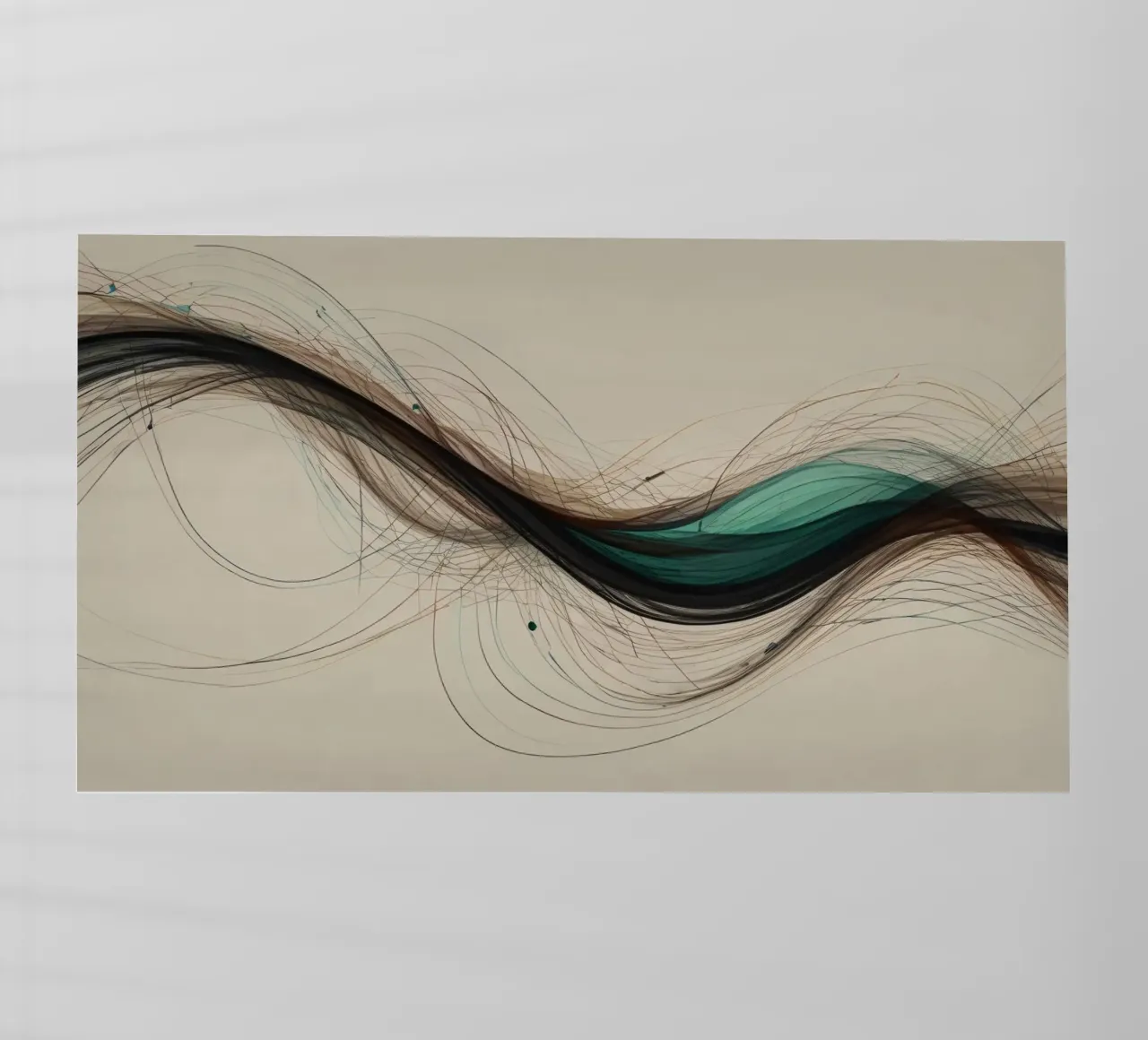 Un'opera d'arte digitale astratta che mostra linee fluide in colori terrosi. pellicola backlit da DesignDoodle
