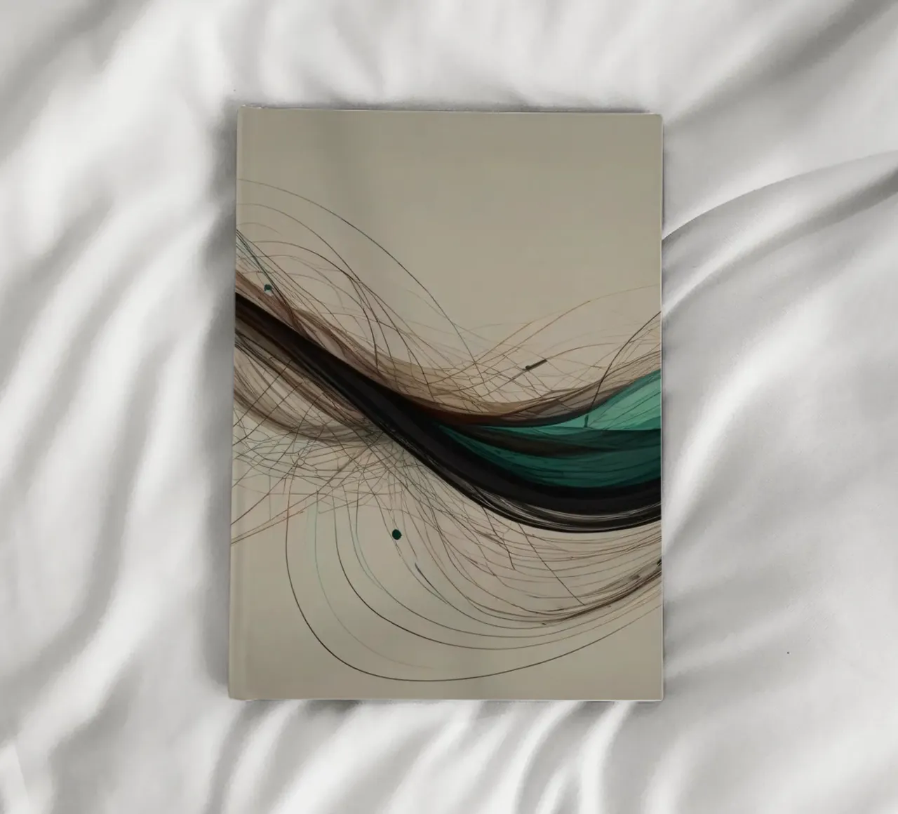 Abstract digital artwork showcasing flowing lines in earthy notebook by DesignDoodle