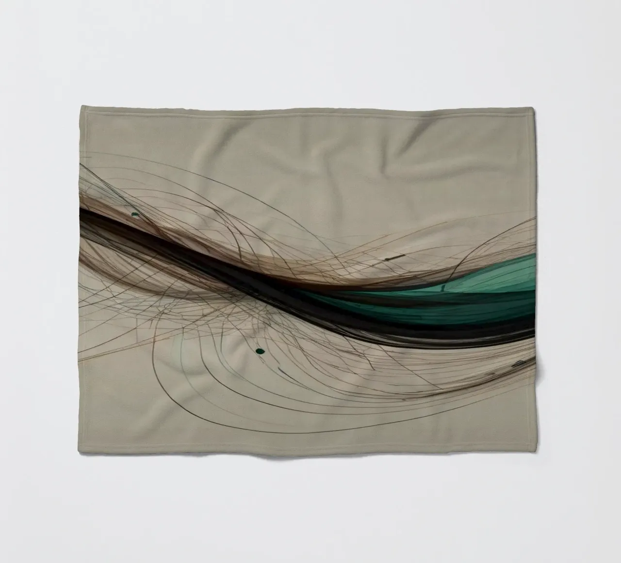 Un'opera d'arte digitale astratta che mostra linee fluide in colori terrosi. coperta in pile da DesignDoodle