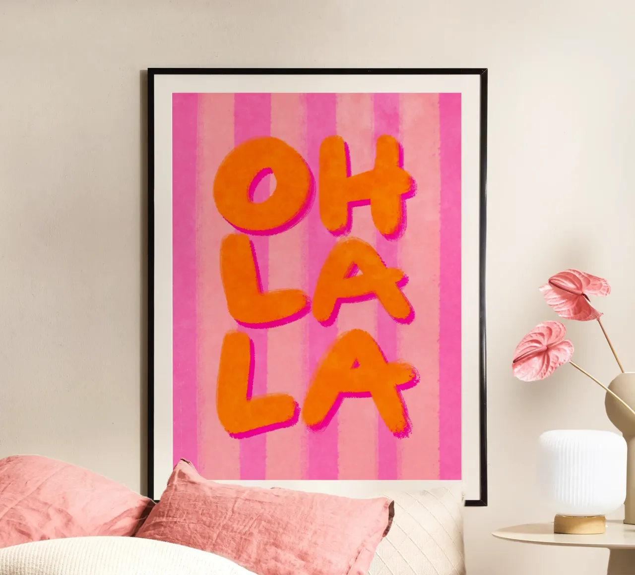 Oh La La poster con telaio in alluminio da Illustration Raissa Oltmanns