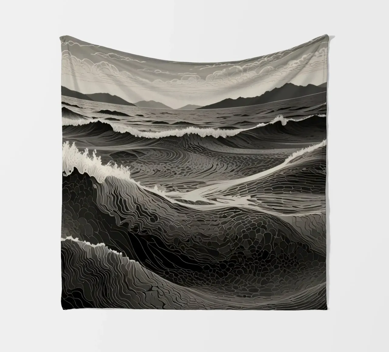 Les vagues s'écrasent contre le rivage à l'aube plaid polaire de DesignDoodle