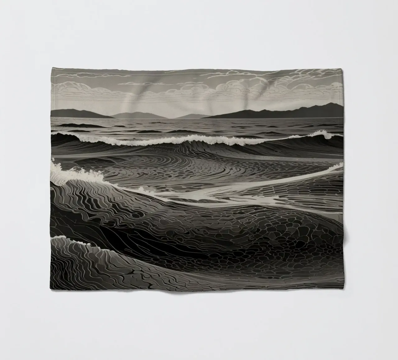 Les vagues s'écrasent contre le rivage à l'aube plaid polaire de DesignDoodle