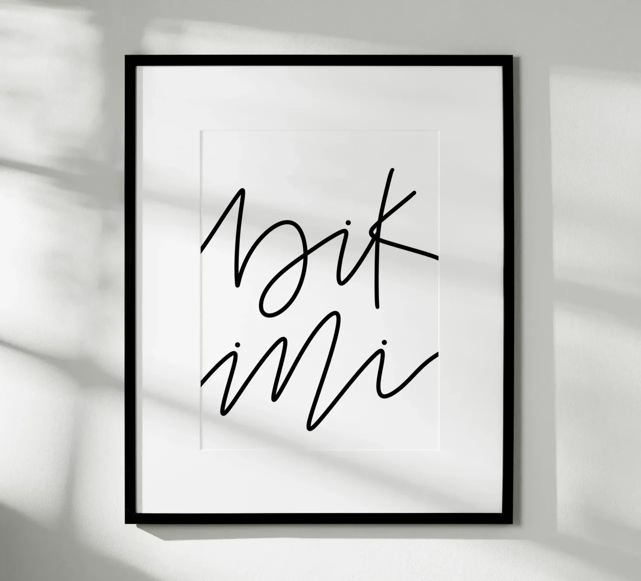 Bikini Poster Handlettering Typografie Schwarz Weiß Geschenk poster con telaio in alluminio da LIMITED EDITION LETTERS