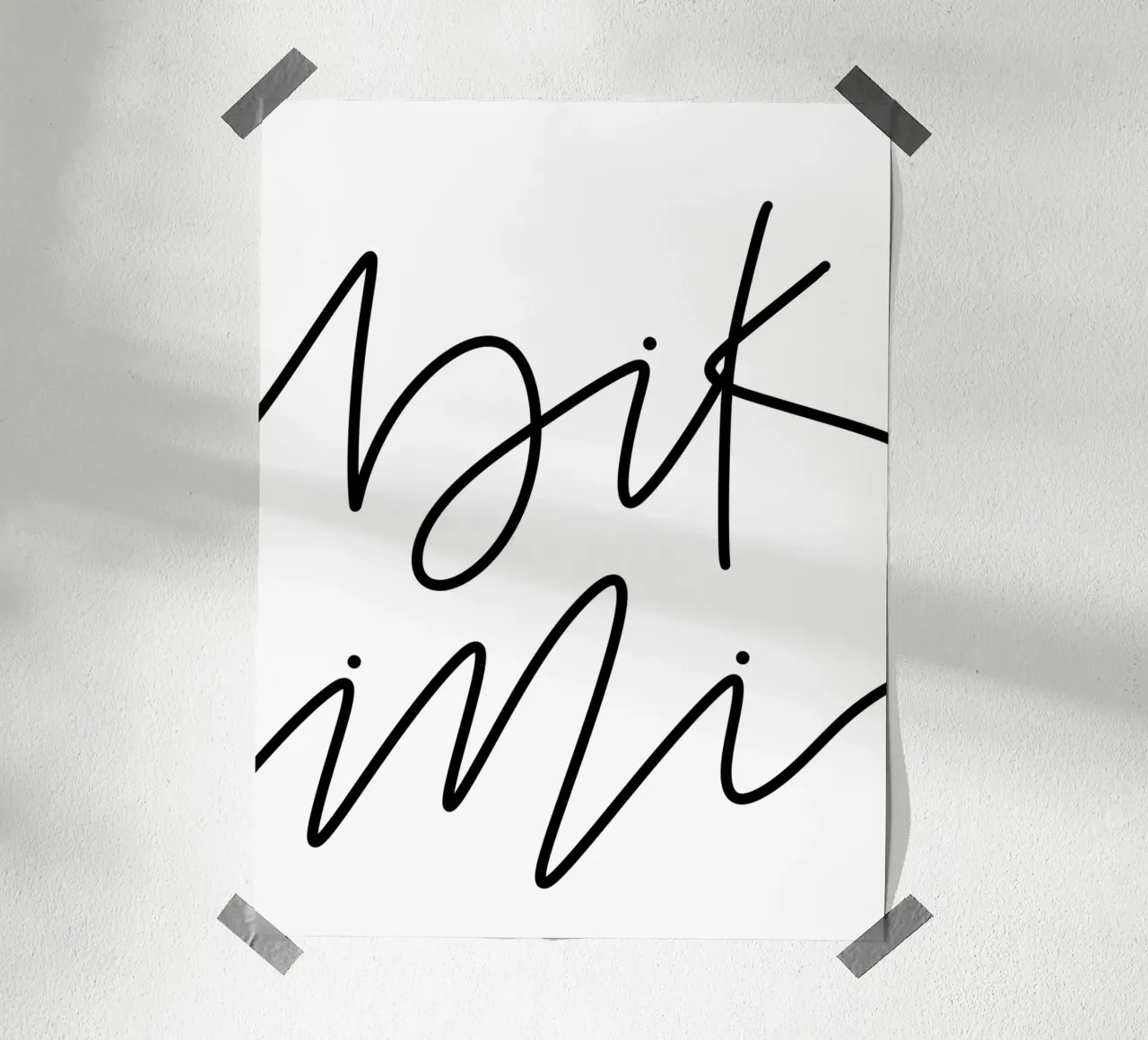 Bikini Poster Handlettering Typografie Schwarz Weiß Geschenk poster con telaio in alluminio da LIMITED EDITION LETTERS