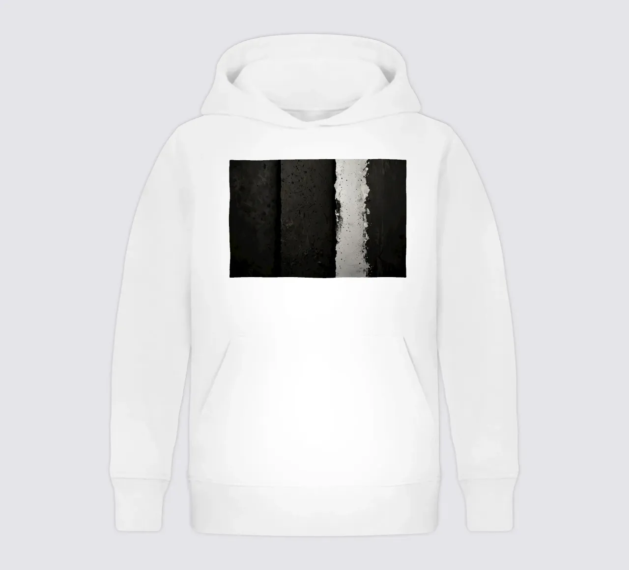 split in textured dark surfaces reveals an unexpected light kids hoodie by DesignDoodle