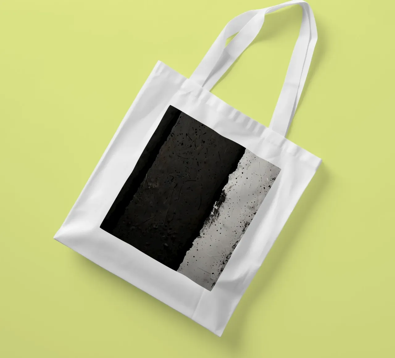 split in textured dark surfaces reveals an unexpected light tote bag by DesignDoodle