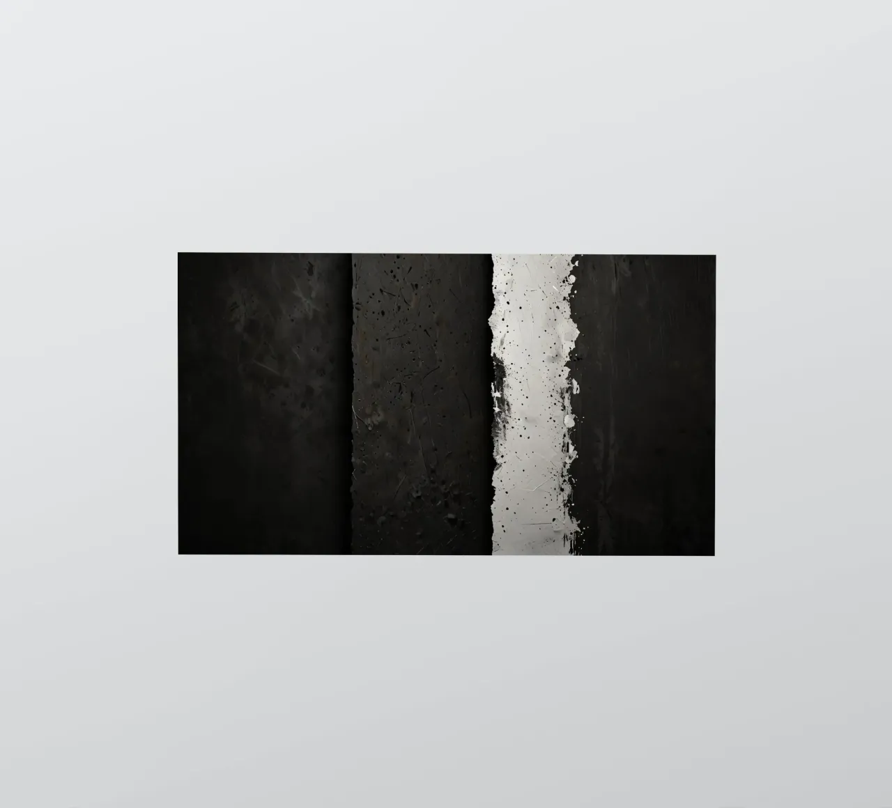 split in textured dark surfaces reveals an unexpected light sticker by DesignDoodle
