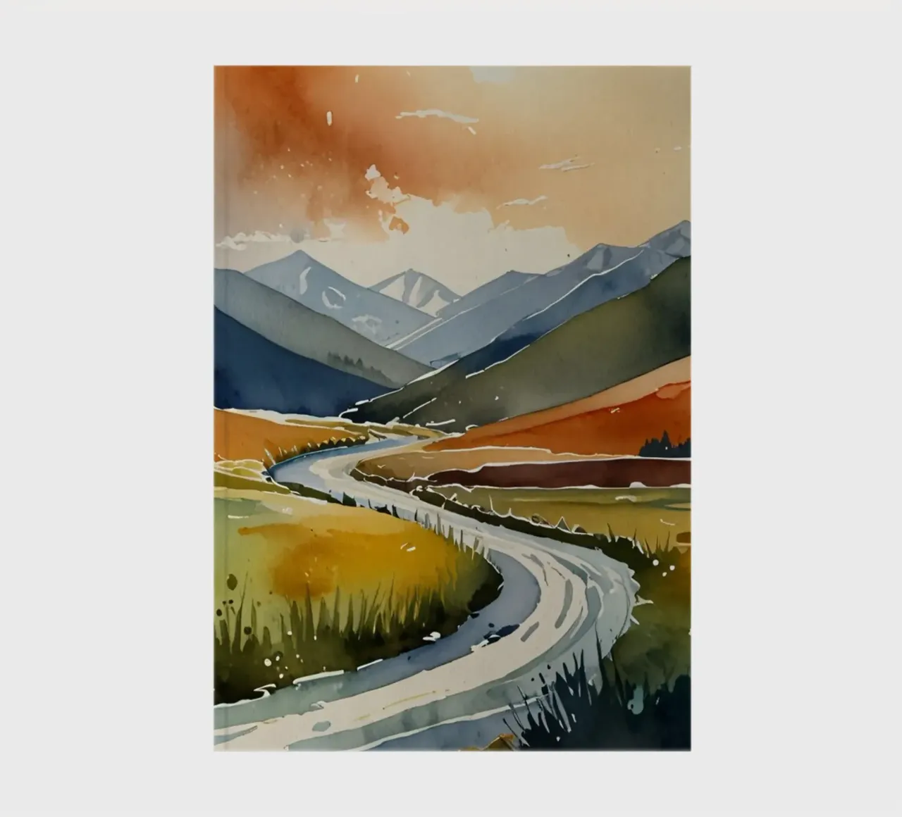 A winding river flows through colorful autumn valleys notebook by DesignDoodle