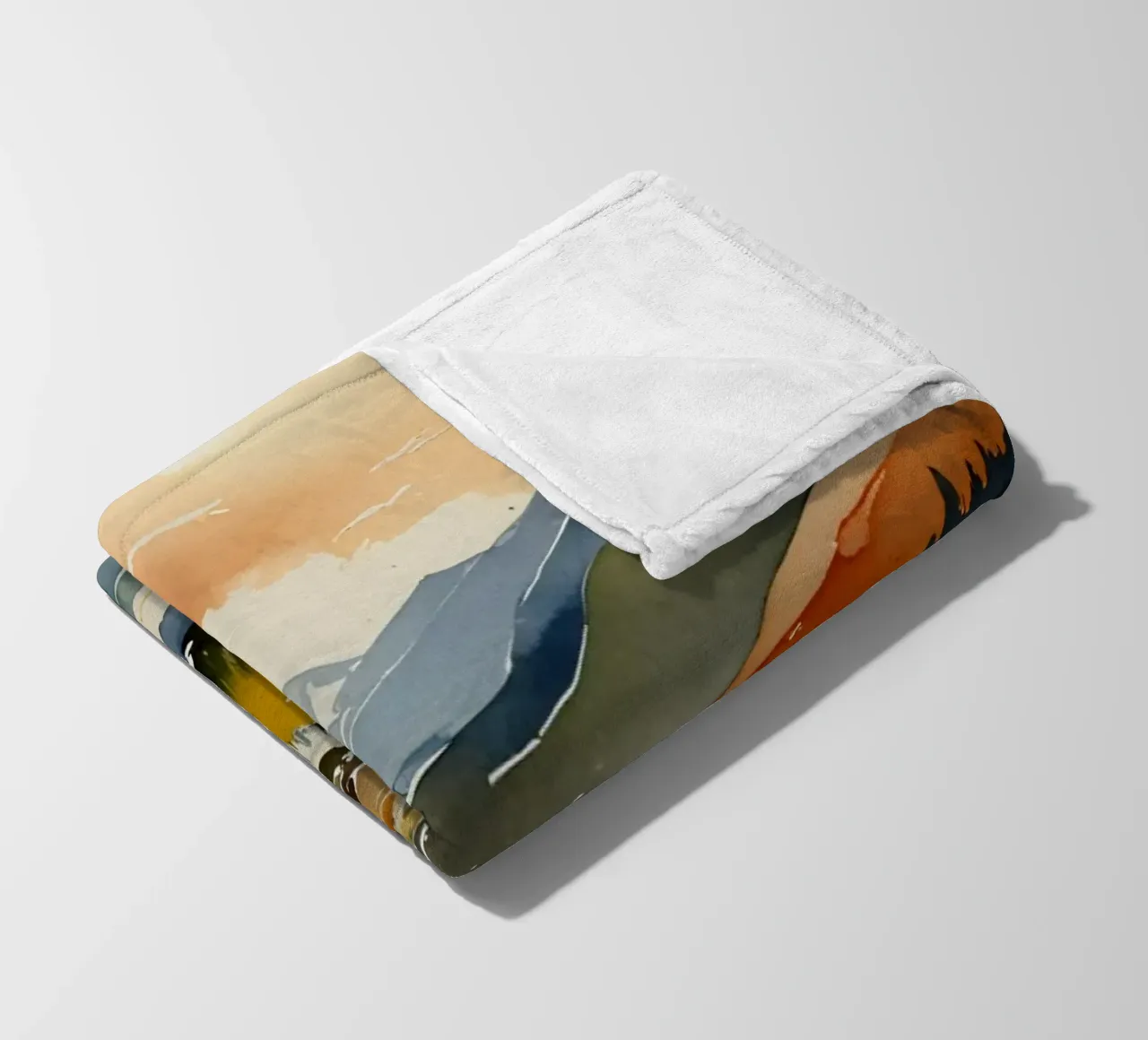 A winding river flows through colorful autumn valleys fleece blanket by DesignDoodle