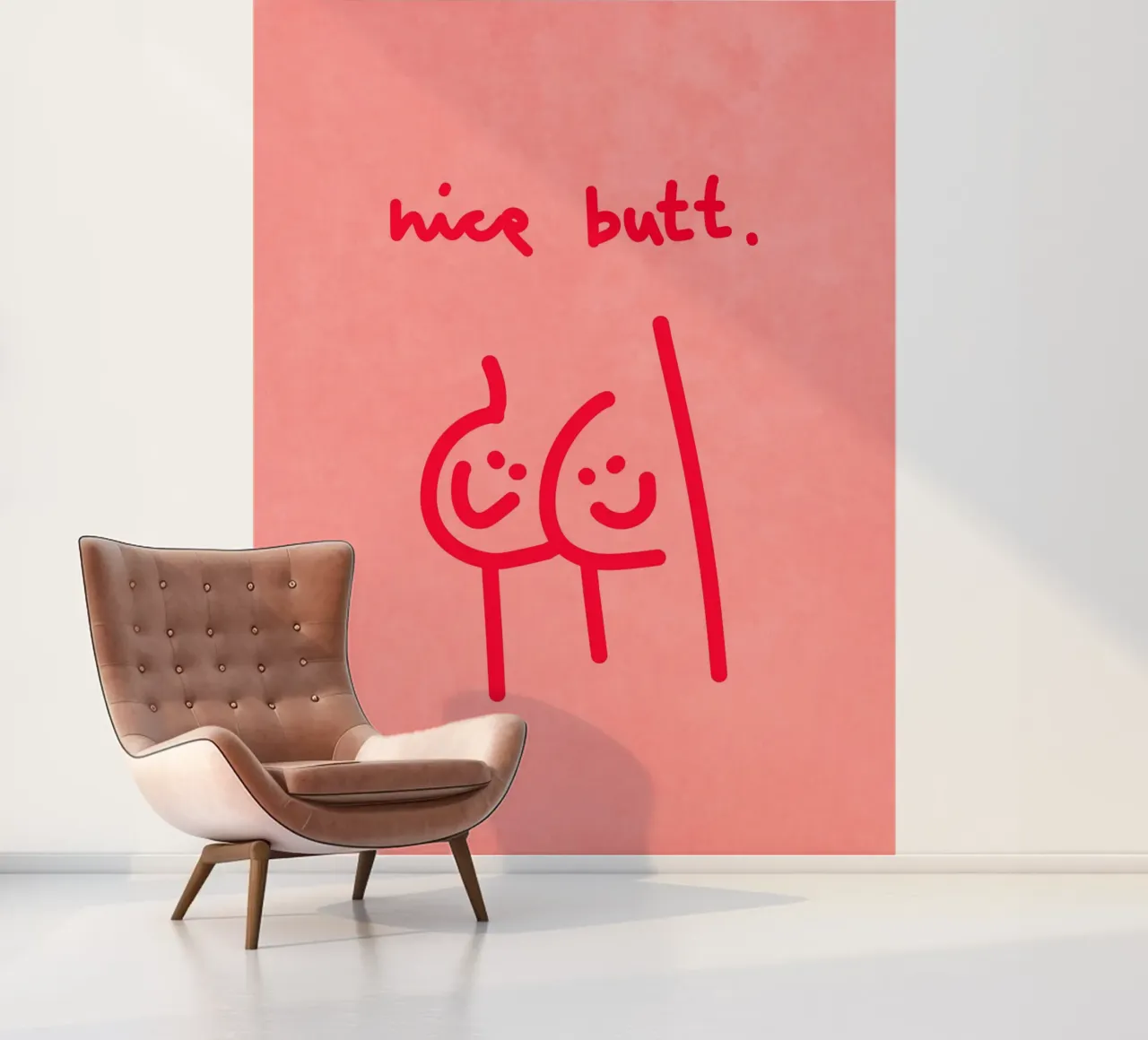 nice butt comic fotobehang van Illustration Raissa Oltmanns