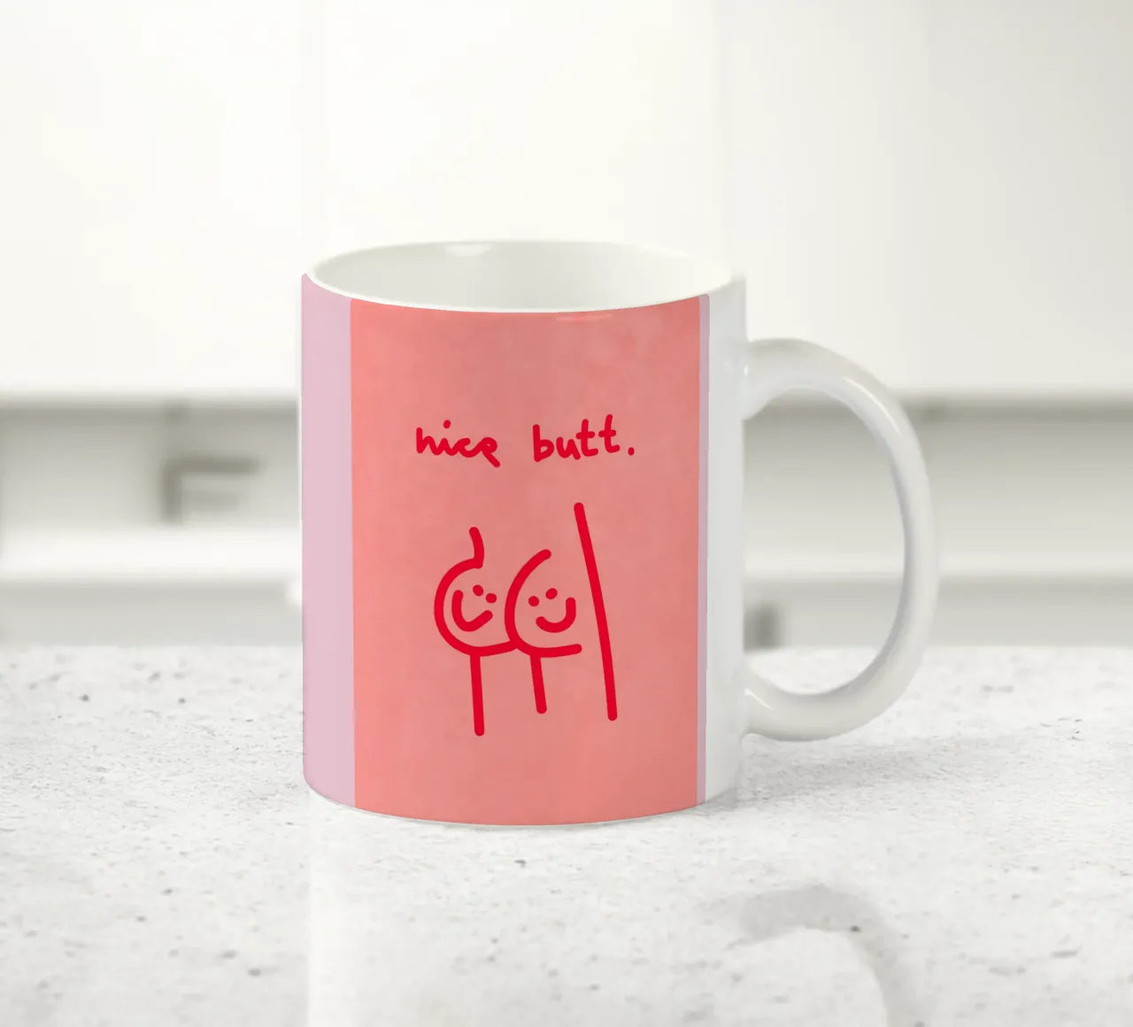 nice butt comic ceramic mug by Illustration Raissa Oltmanns