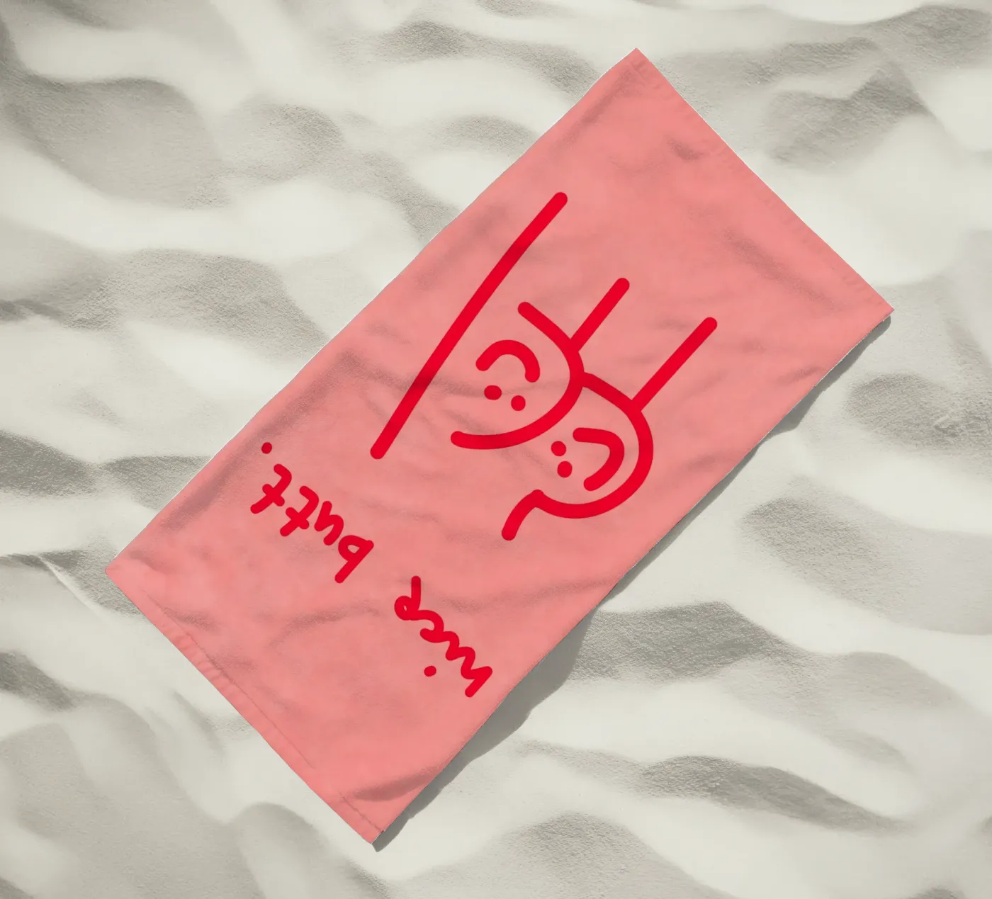 nice butt comic strandhanddoek van Illustration Raissa Oltmanns