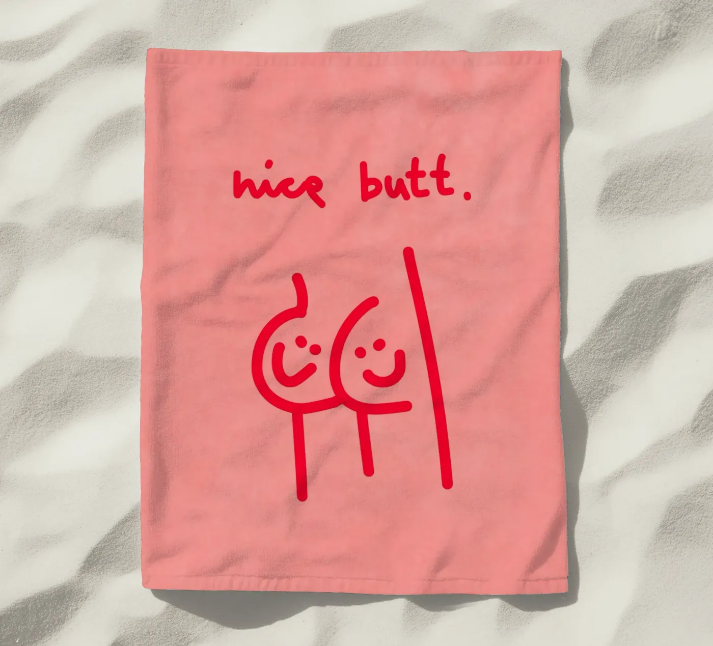 nice butt comic strandhanddoek van Illustration Raissa Oltmanns
