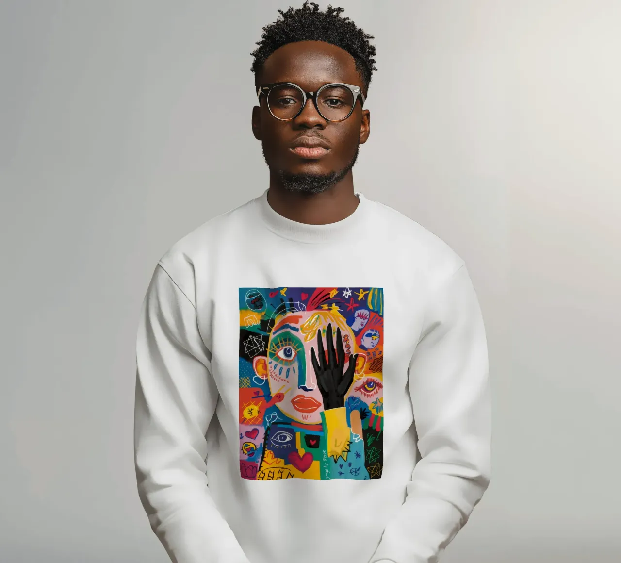 Viso coperto a mano felpa da Muse Fragments