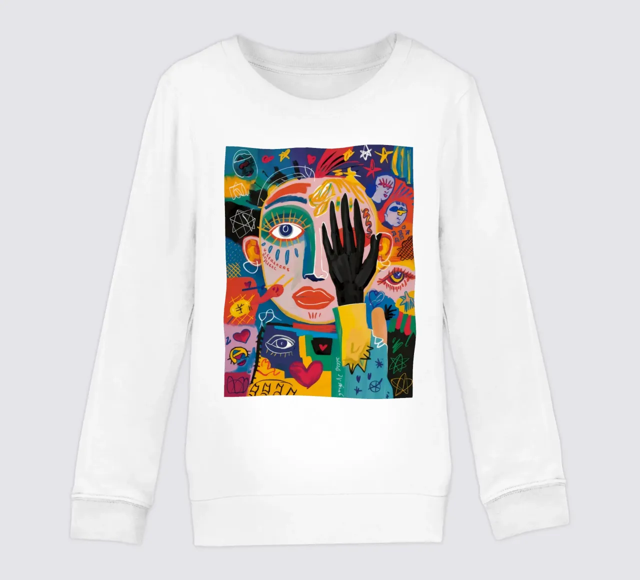 Viso coperto a mano felpa bambino da Muse Fragments