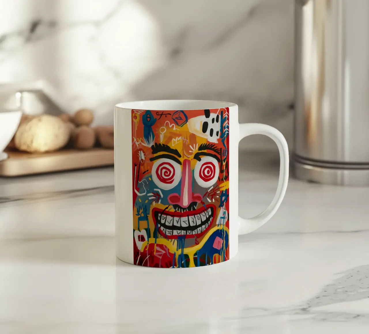 Viso ipnotico sorridente tazza in ceramica da Muse Fragments