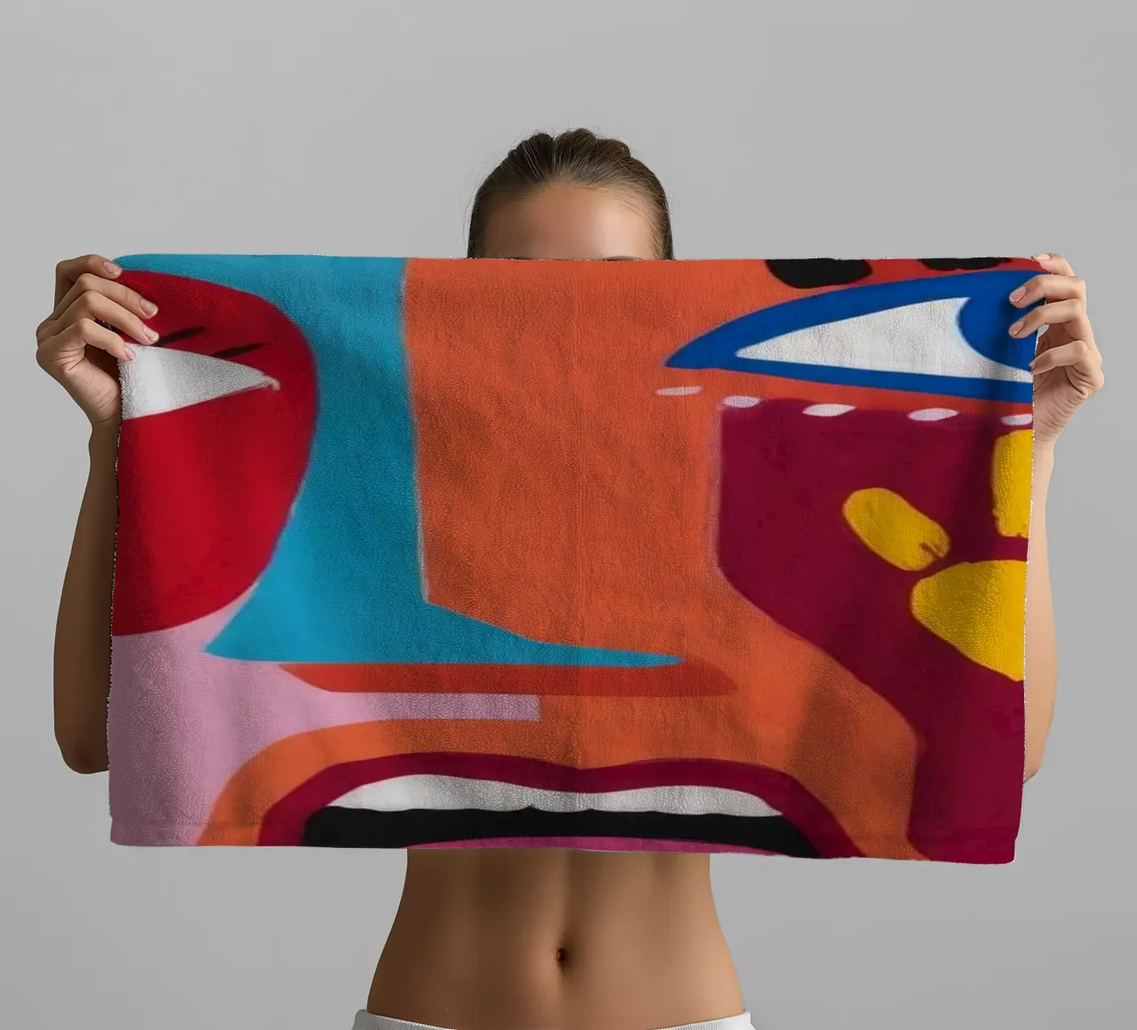 Impronte colorate del viso asciugamano da bagno da Muse Fragments