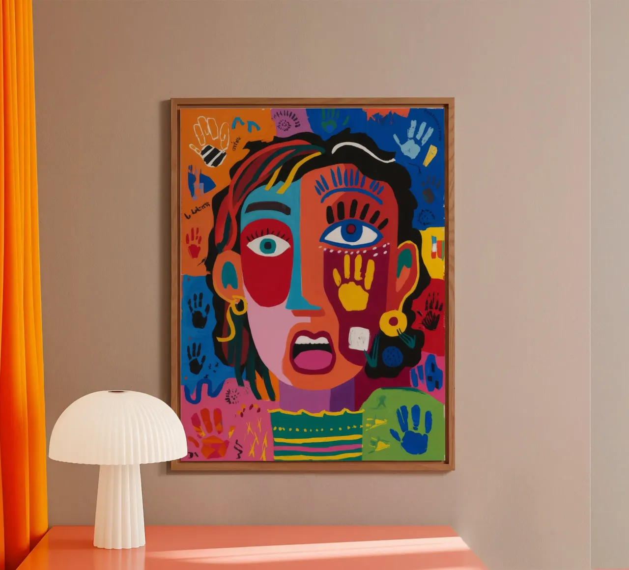 Impronte colorate del viso alluminio dibond da Muse Fragments