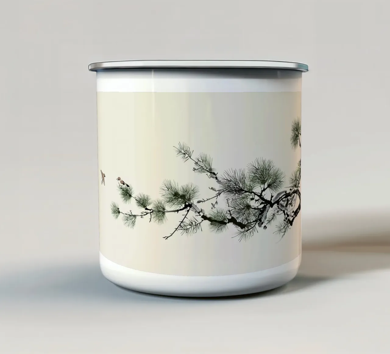Birds and Pine tazza in smalto da Flora & Fauna