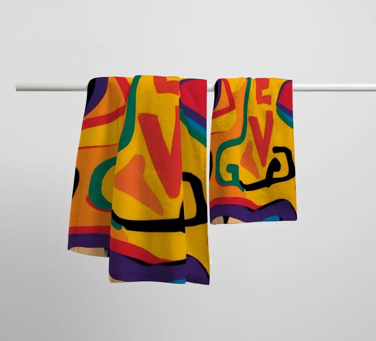 Vibrant Chaotic Expression towel by Muse Fragments