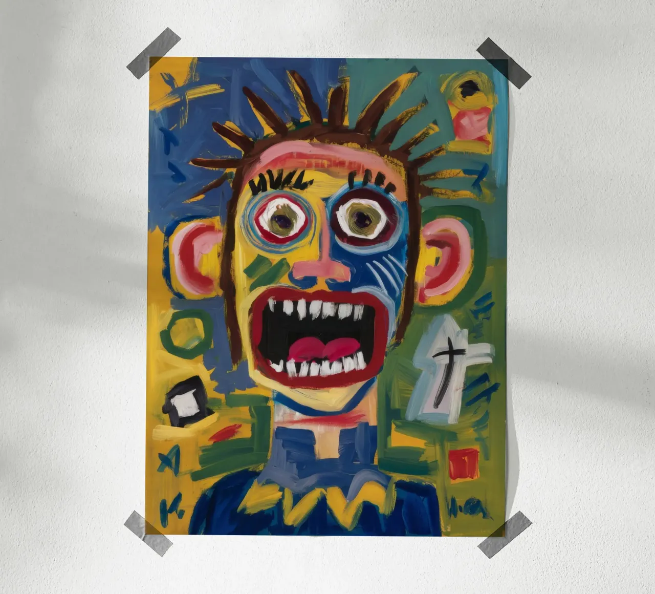 Ritratto di un paesaggio onirico surreale poster con telaio in legno da Muse Fragments