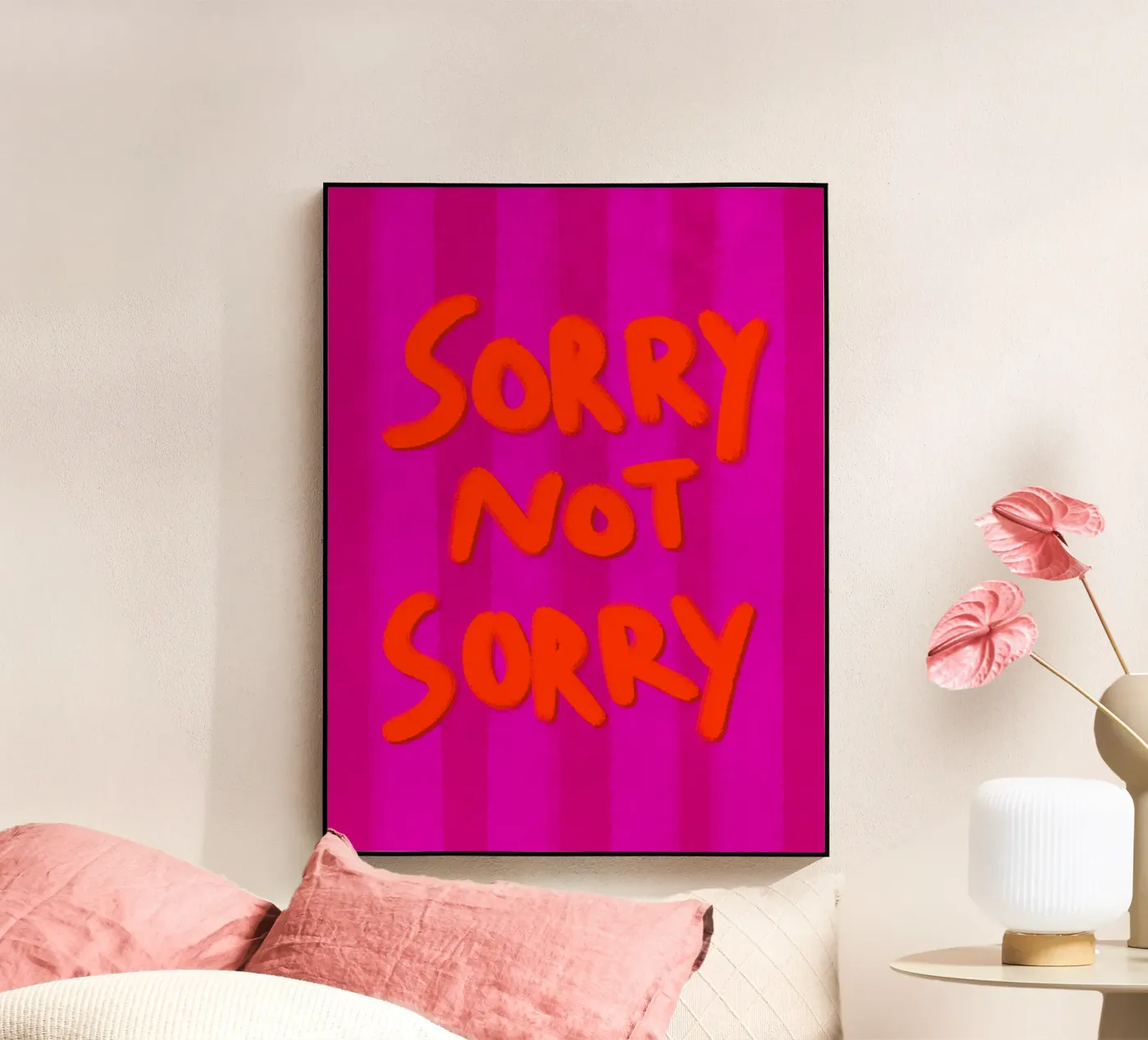 Sorry not Sorry acryl van Illustration Raissa Oltmanns
