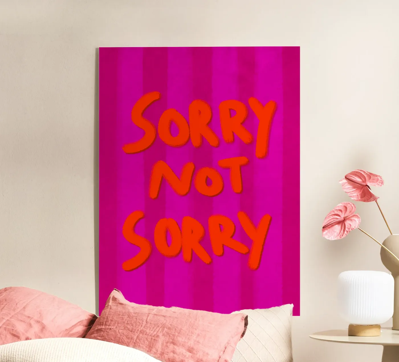 Sorry not Sorry acryl van Illustration Raissa Oltmanns