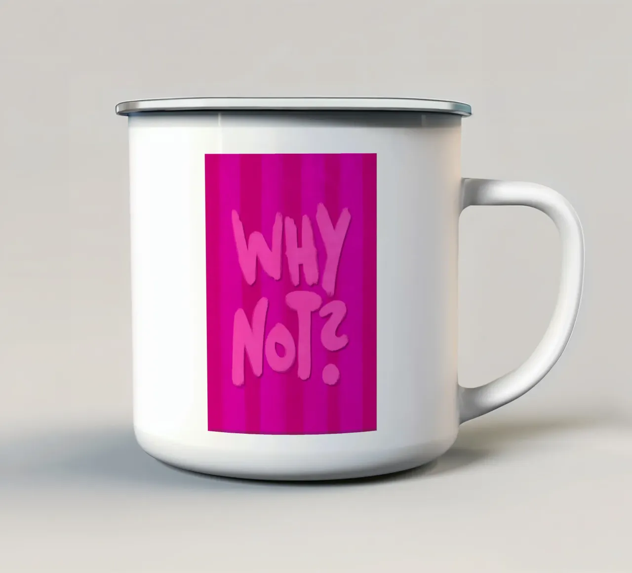 Why not? emaille mok van Illustration Raissa Oltmanns