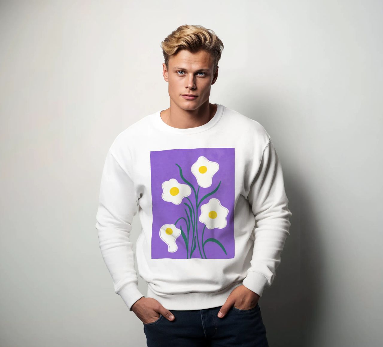 Spiegeleier Blumen Sweatshirt von Illustration Raissa Oltmanns