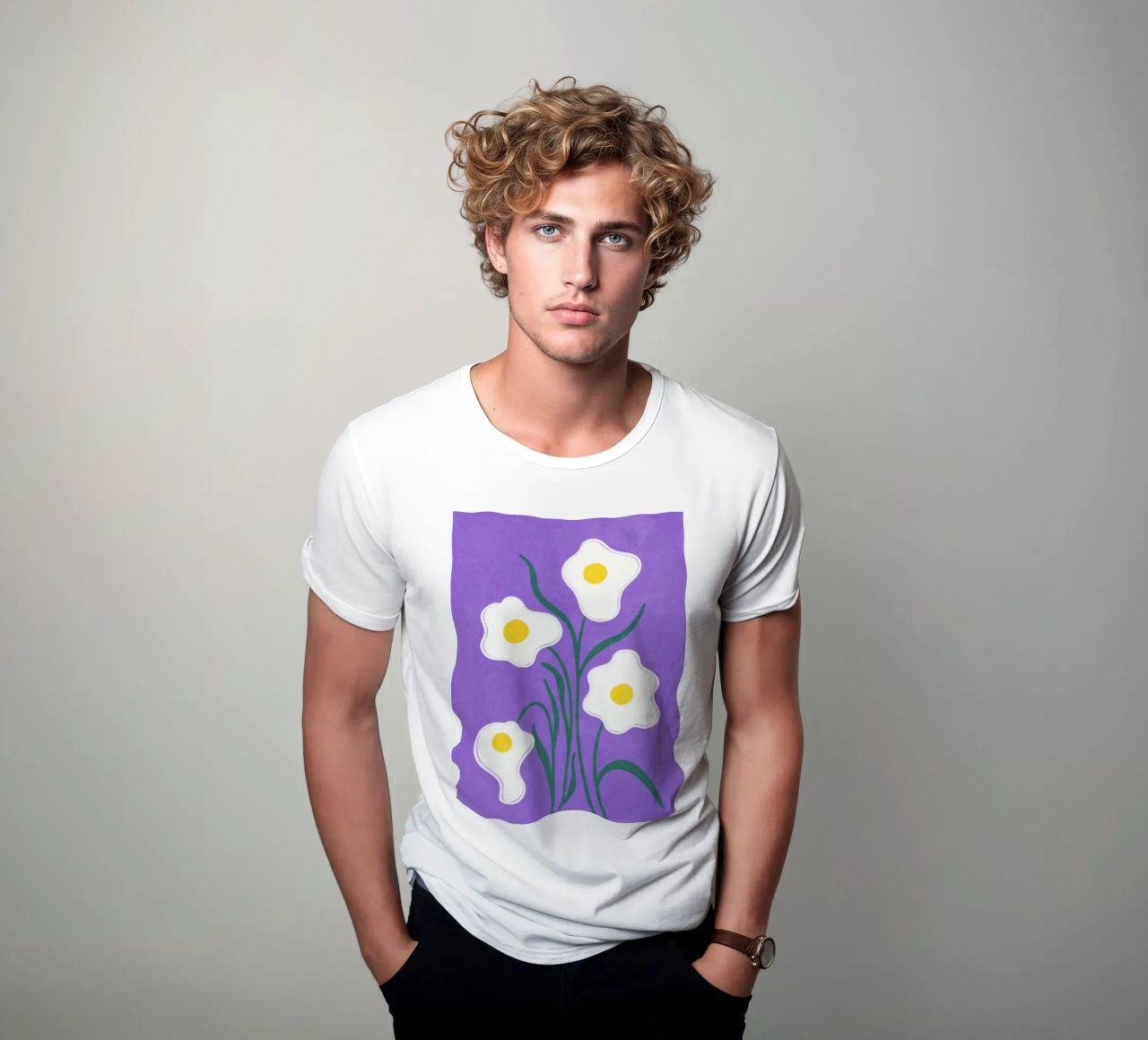 Spiegeleier Blumen T-Shirt von Illustration Raissa Oltmanns