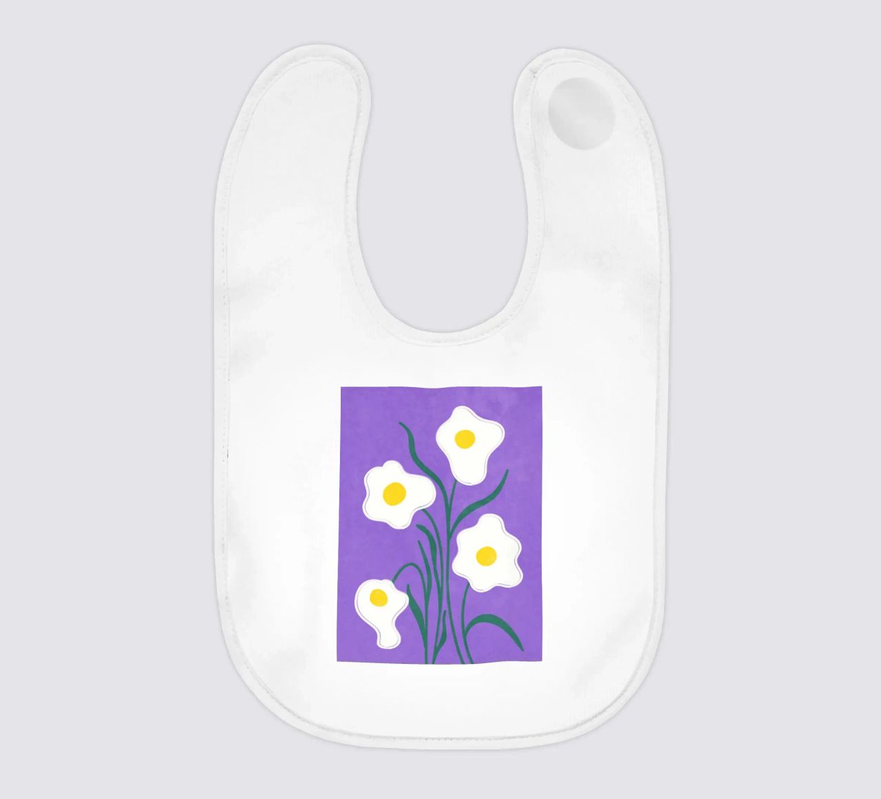 Spiegeleier Blumen Babylätzchen von Illustration Raissa Oltmanns