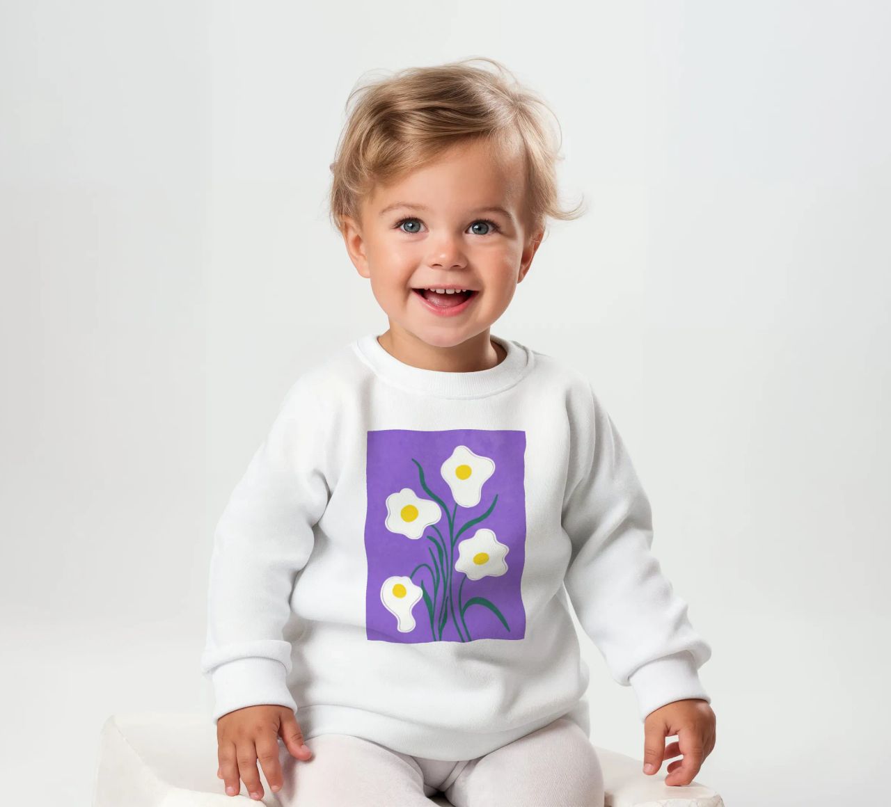 Spiegeleier Blumen Baby Sweatshirt von Illustration Raissa Oltmanns