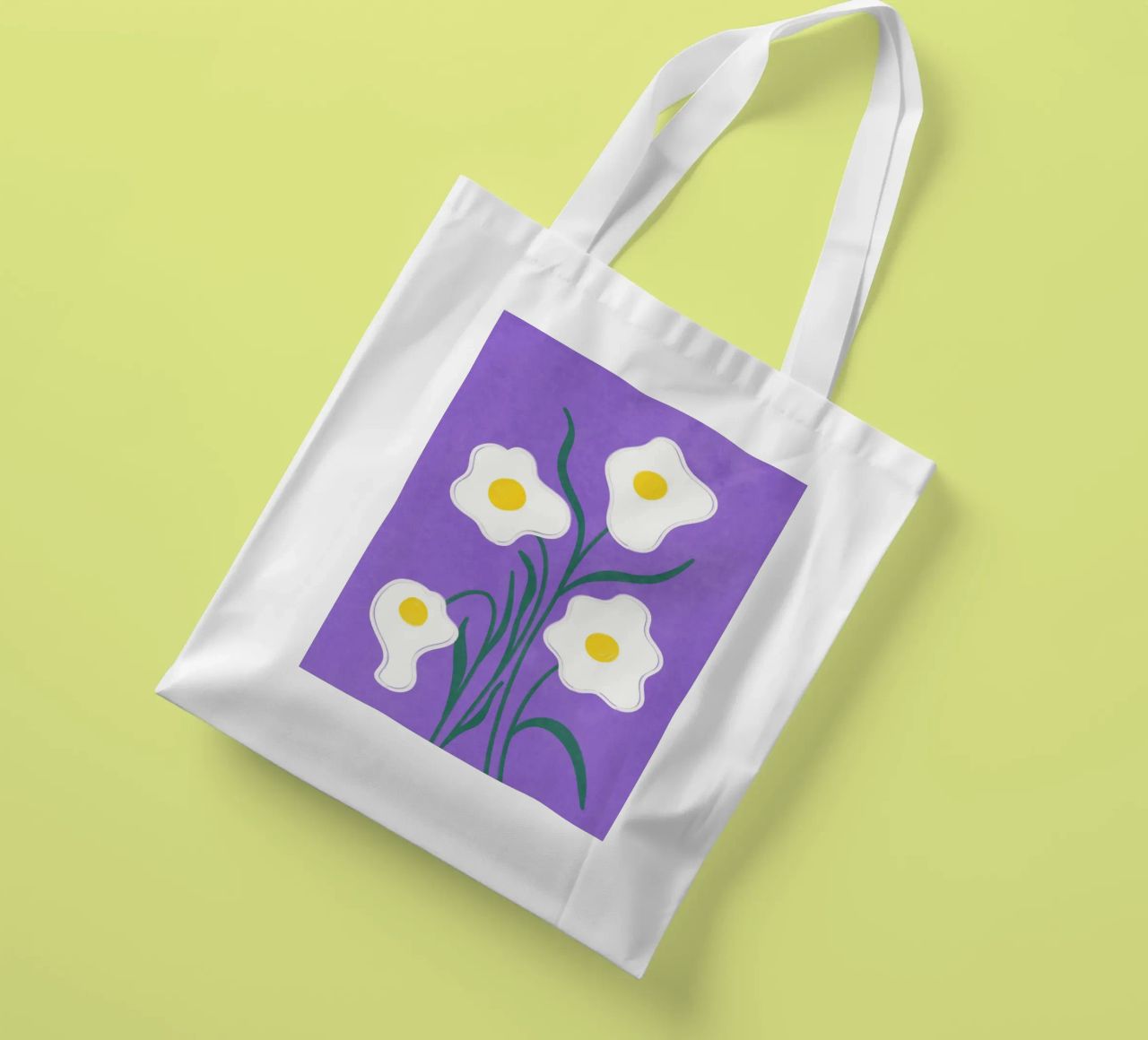 Spiegeleier Blumen Jutebeutel von Illustration Raissa Oltmanns