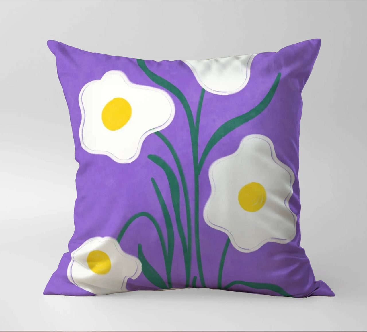 Spiegeleier Blumen Kissen von Illustration Raissa Oltmanns