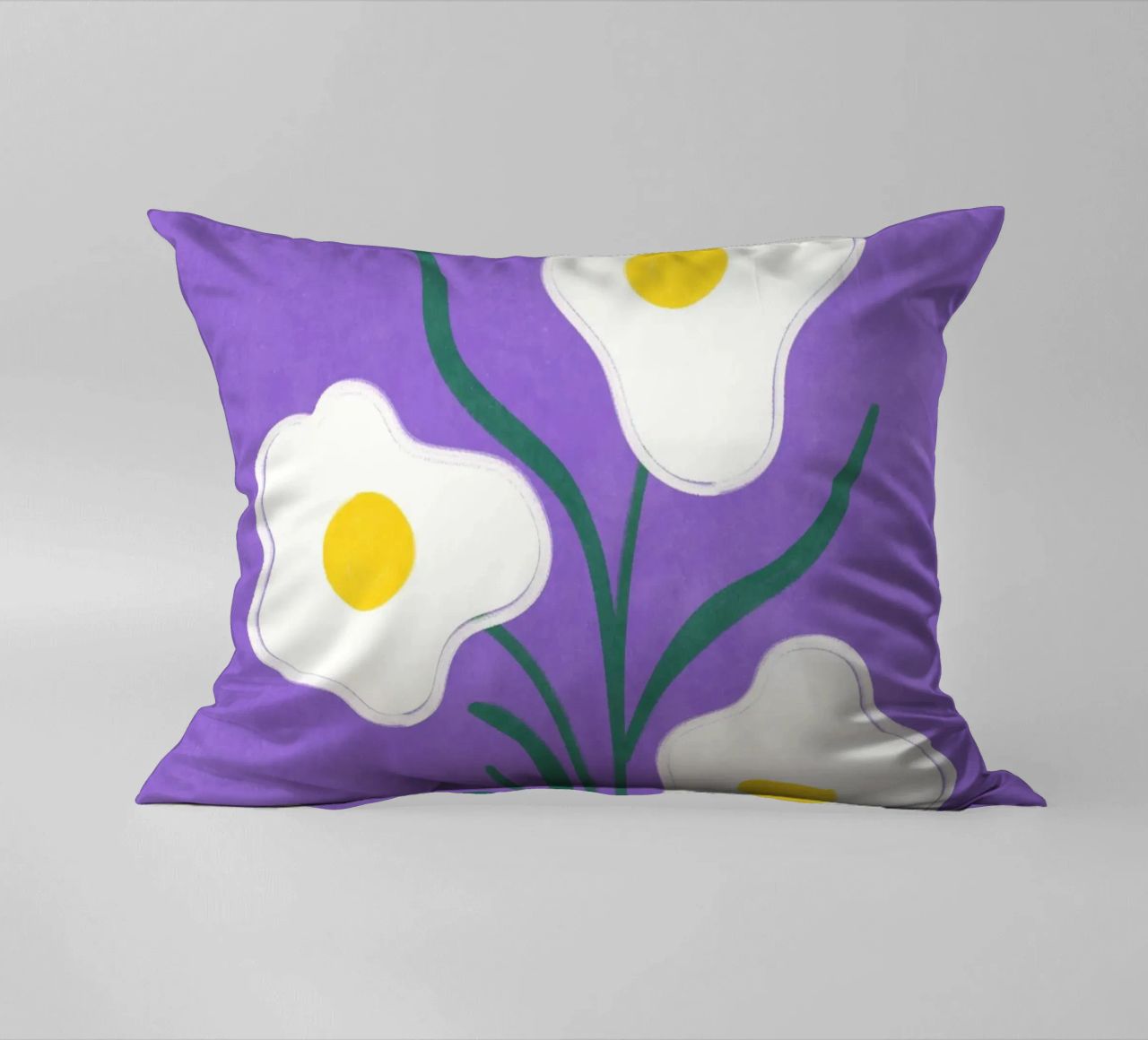Spiegeleier Blumen Kissen von Illustration Raissa Oltmanns