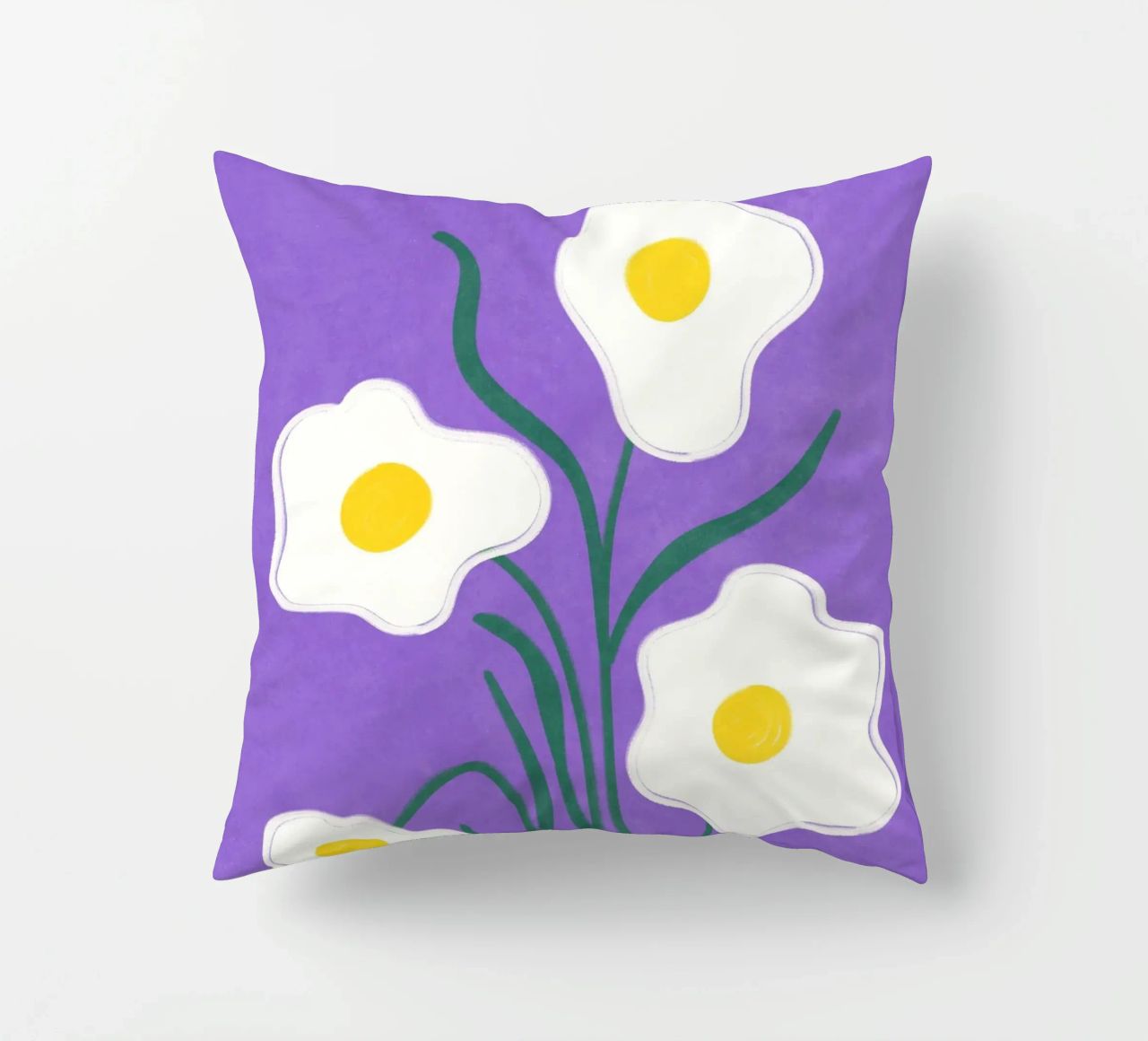 Spiegeleier Blumen Kissen von Illustration Raissa Oltmanns