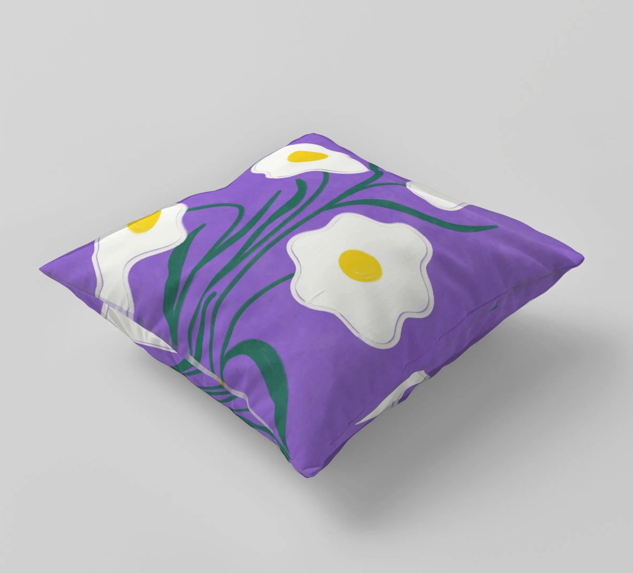 Spiegeleier Blumen Kissen von Illustration Raissa Oltmanns