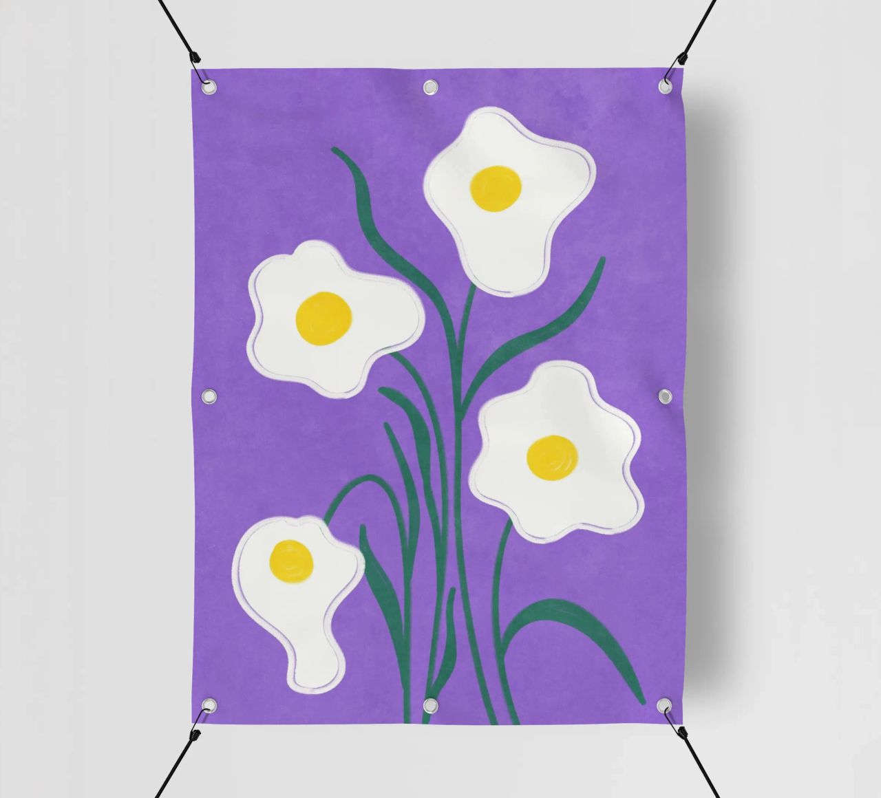 Spiegeleier Blumen PVC Plane von Illustration Raissa Oltmanns