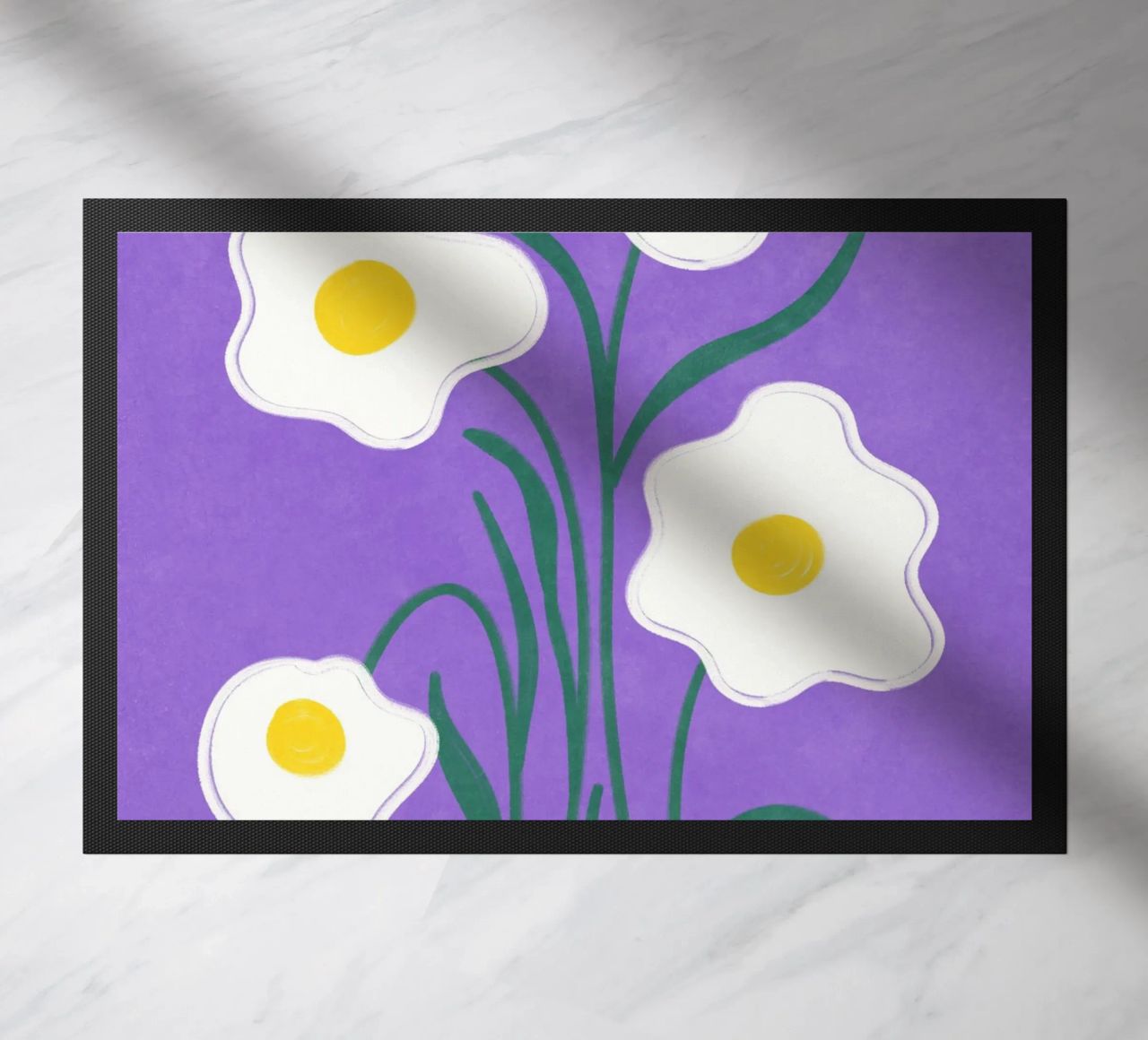 Spiegeleier Blumen Fußmatte von Illustration Raissa Oltmanns