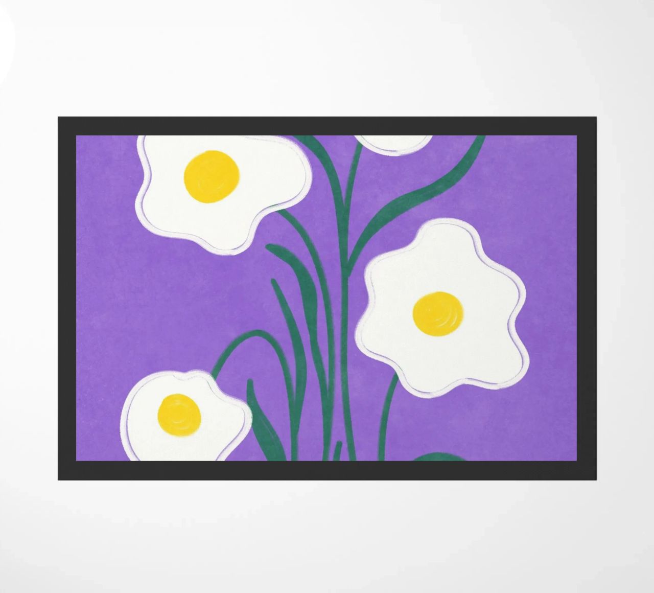 Spiegeleier Blumen Fußmatte von Illustration Raissa Oltmanns