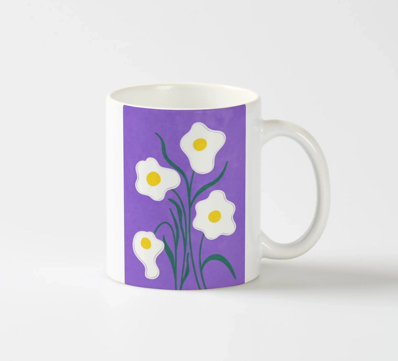 Spiegeleier Blumen Keramik Tasse von Illustration Raissa Oltmanns