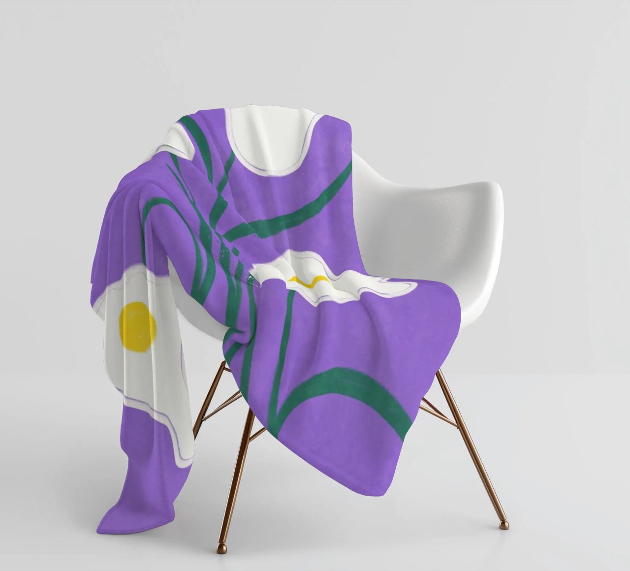 Spiegeleier Blumen Fleecedecke von Illustration Raissa Oltmanns
