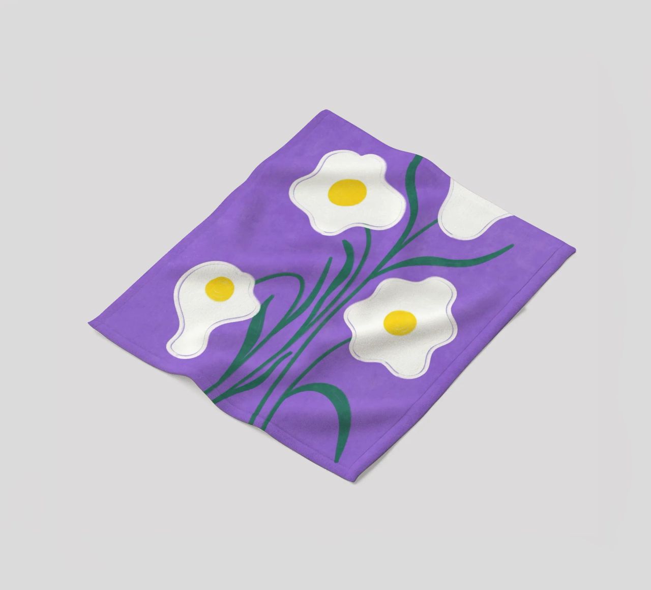 Spiegeleier Blumen Fleecedecke von Illustration Raissa Oltmanns