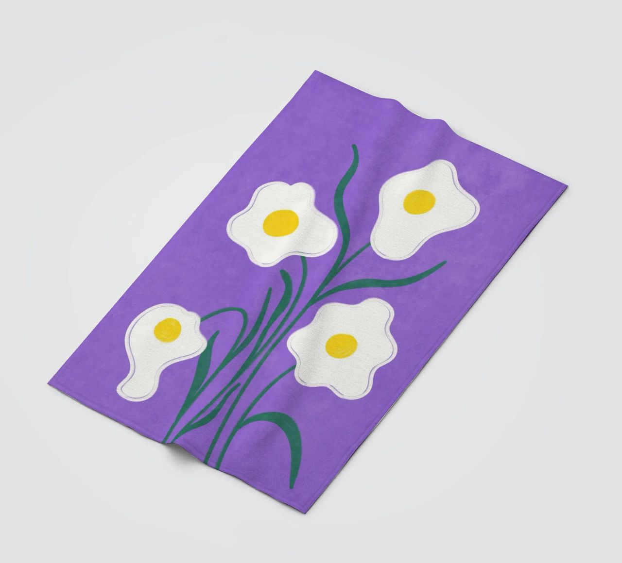 Spiegeleier Blumen Fleecedecke von Illustration Raissa Oltmanns