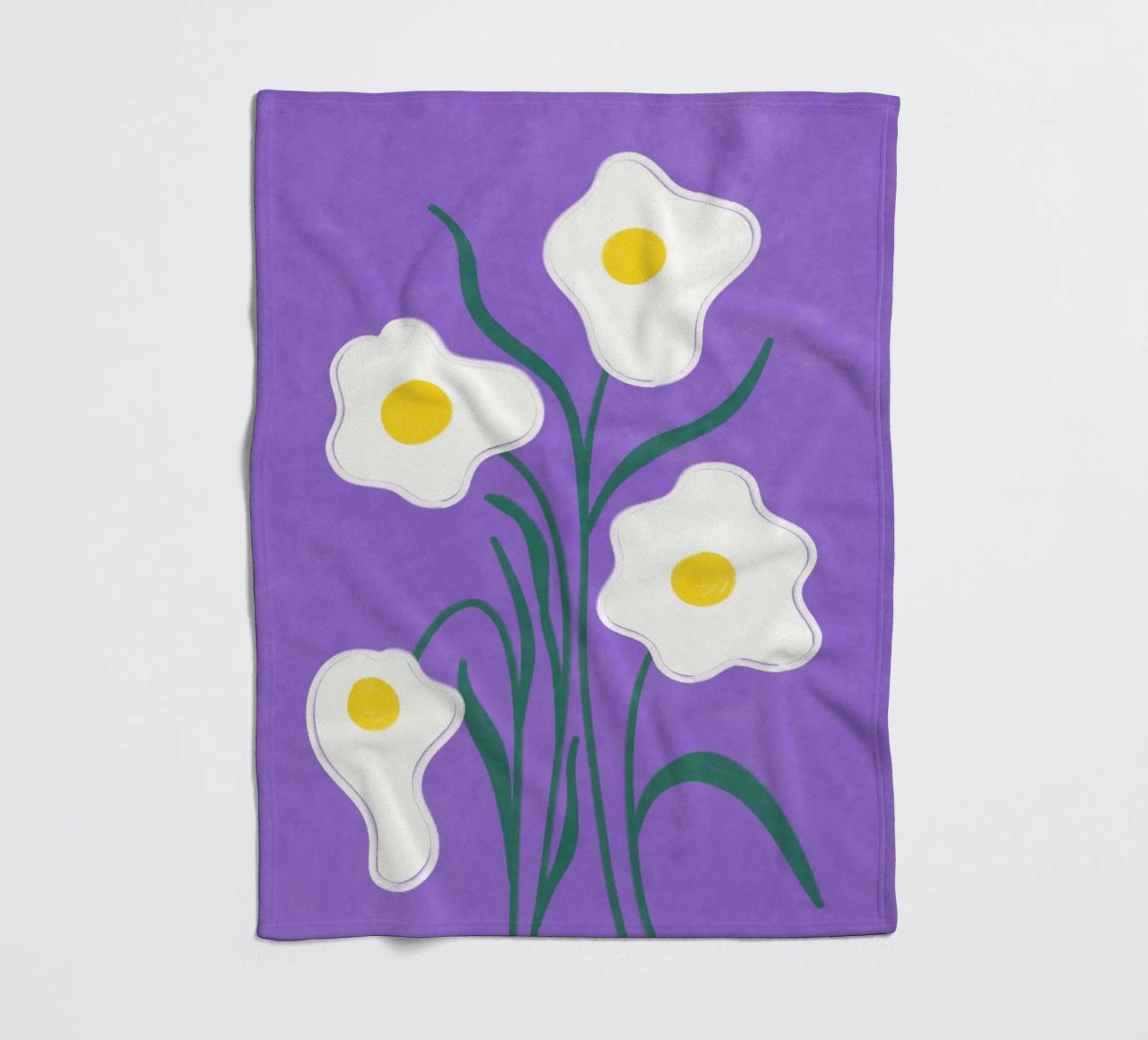 Spiegeleier Blumen Fleecedecke von Illustration Raissa Oltmanns