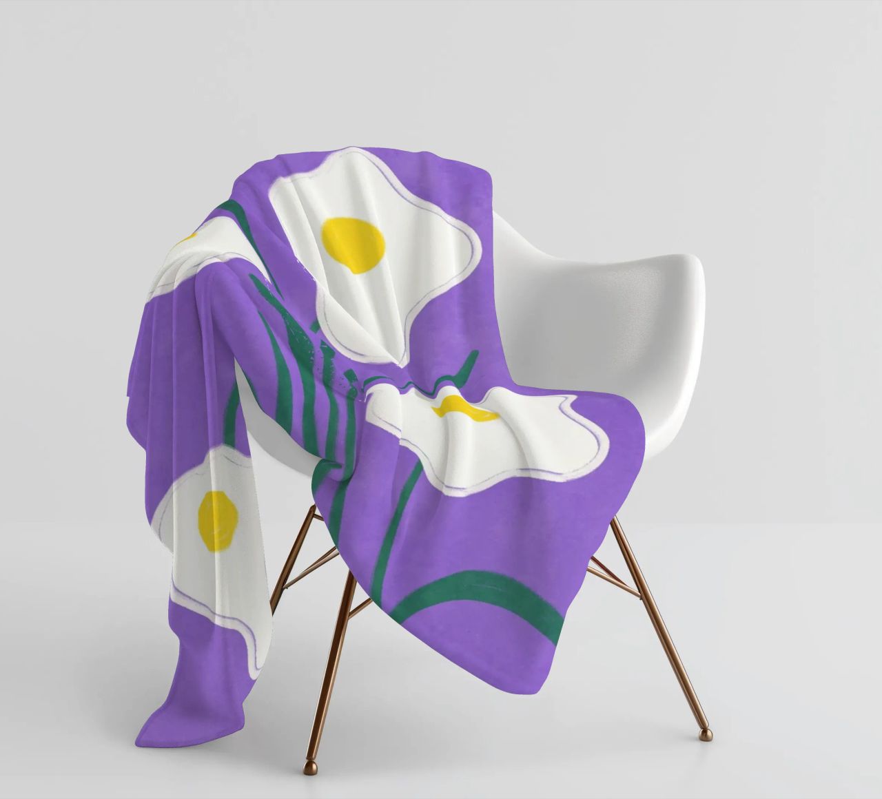 Spiegeleier Blumen Fleecedecke von Illustration Raissa Oltmanns