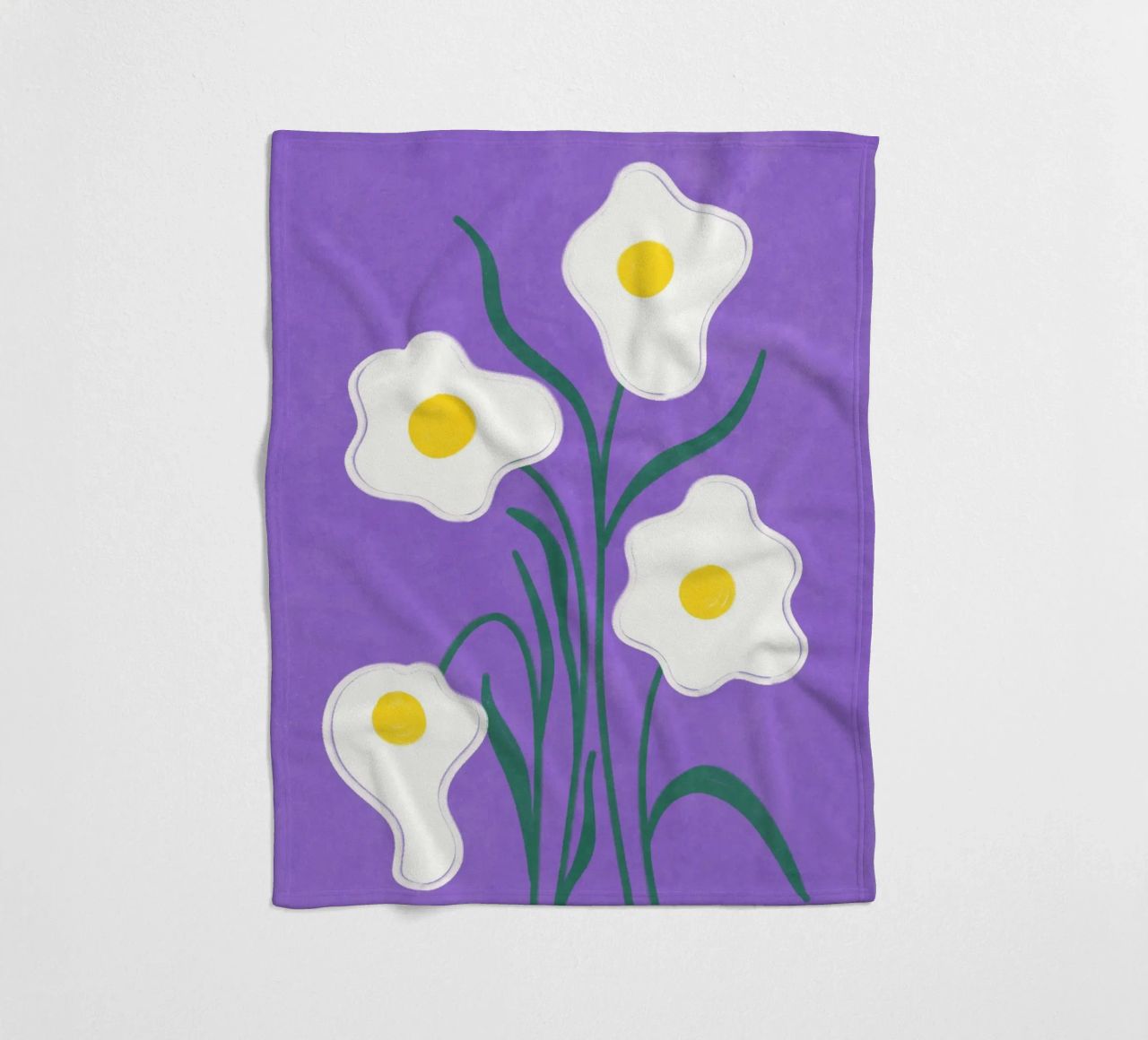Spiegeleier Blumen Fleecedecke von Illustration Raissa Oltmanns