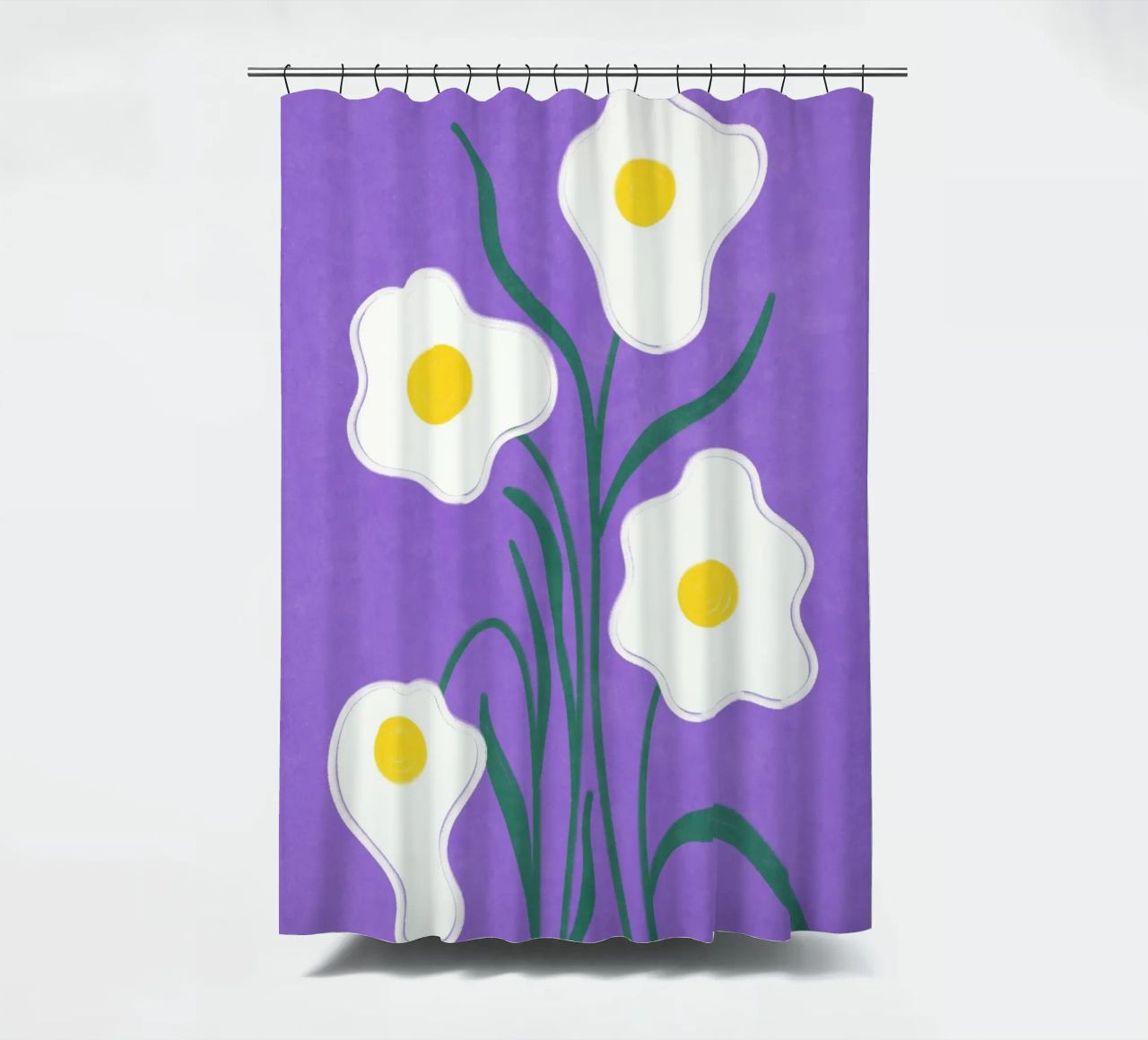 Spiegeleier Blumen Duschvorhang von Illustration Raissa Oltmanns